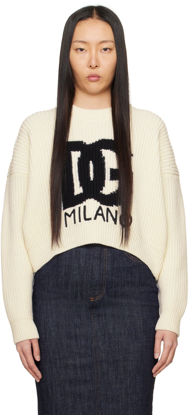 Džemper Dolce & Gabbana Crewneck Sweater "Off-White" Bež | FXW02Z JCVC2