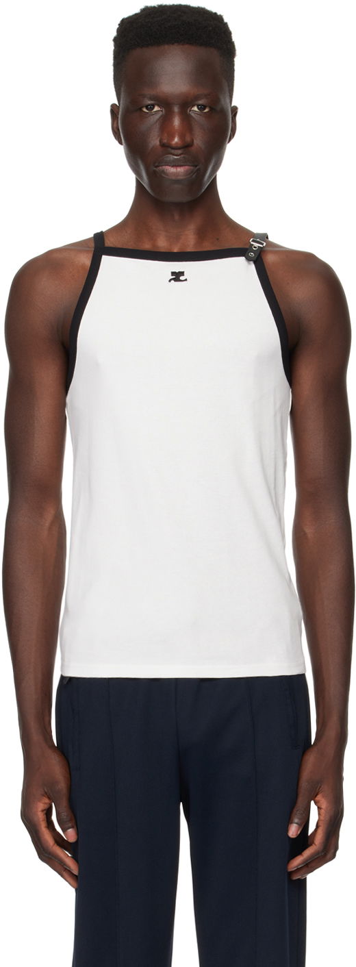 Majica bez rukava Courrèges Courrèges Buckle Detail Tank Bijela | 124JDE068JS0070