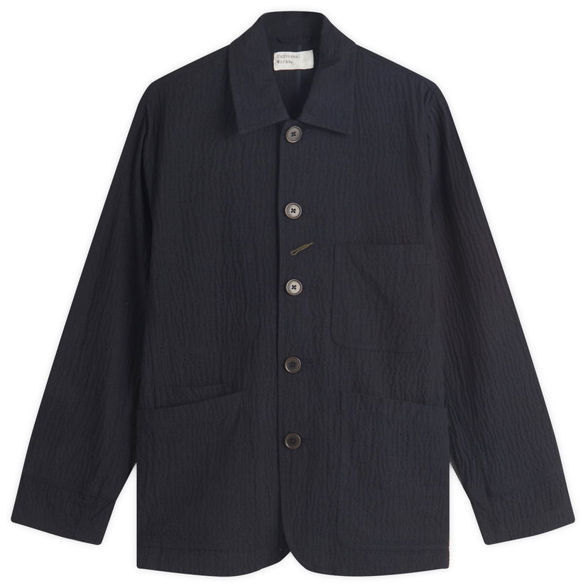 Jakna Universal Works Bakers Jacket Seersucker Tamnoplava | 32112-DKN