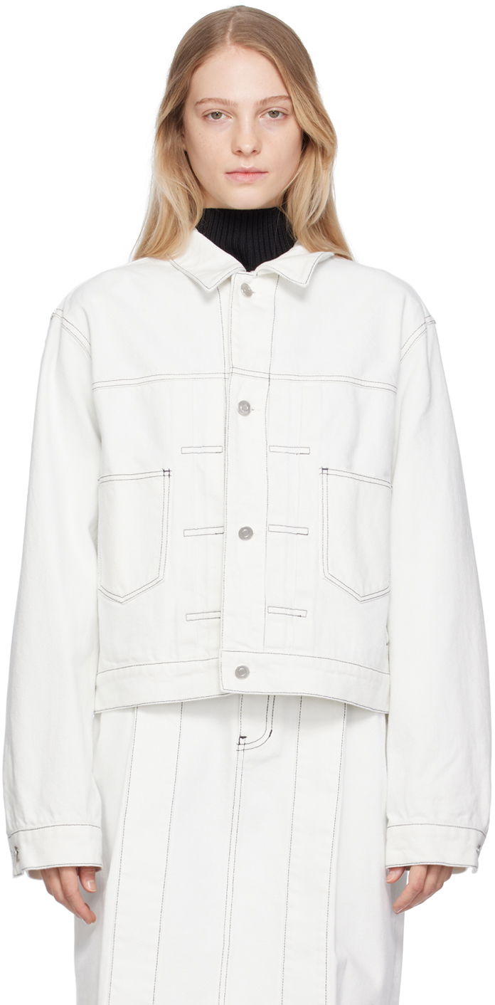 Jakna We11done We11done Tucked Denim Jacket Bijela | WD-DJ3-23-338-M-IC