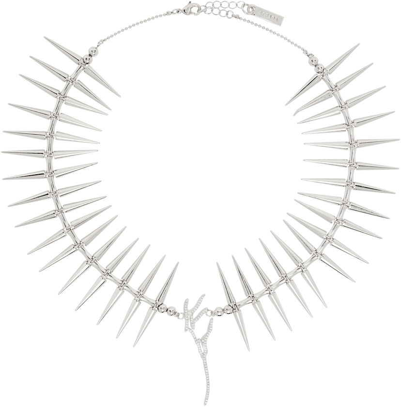 Ogrlica Collina Strada Collina Strada Silver Spiky Wing Pendant Necklace Metalik | XX1097