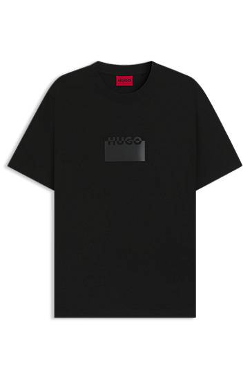 Majica kratkih rukava BOSS HUGO T-Shirt with Rubber Logo Crna | 50546867