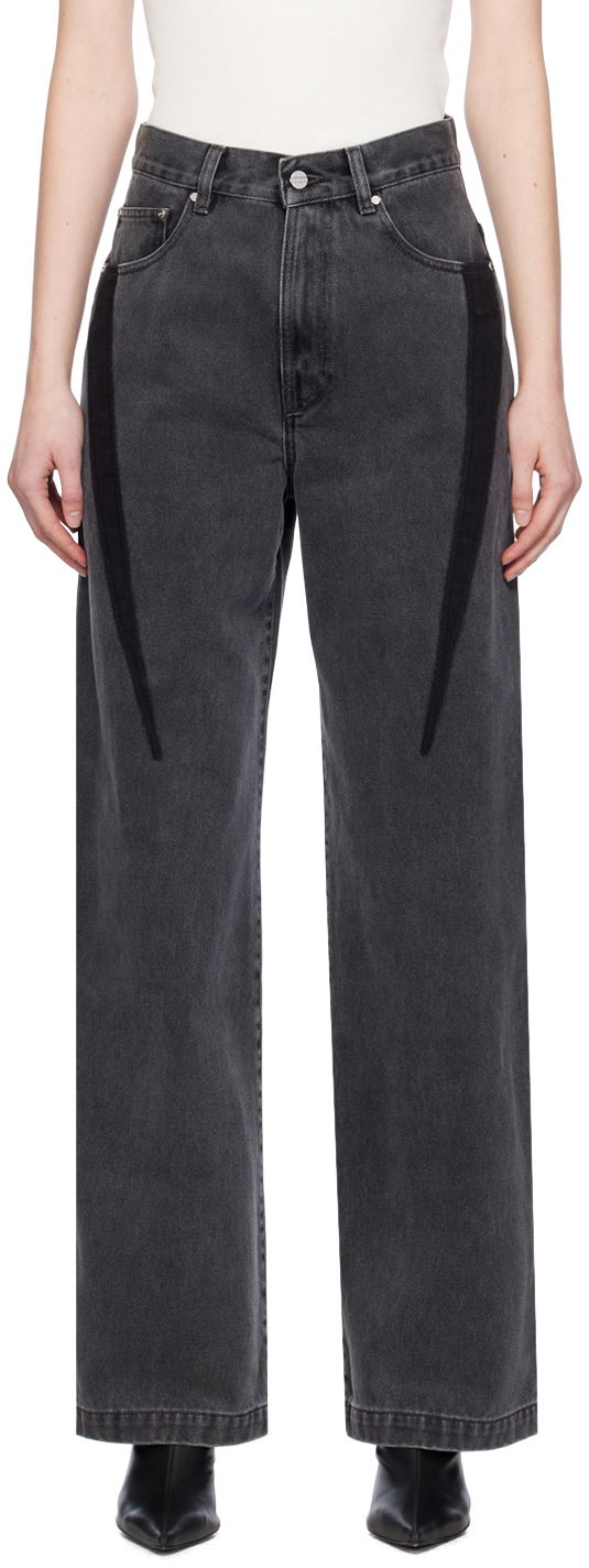 Jeans Dion Lee Slouchy Darted Jeans Crna | C2173PS24
