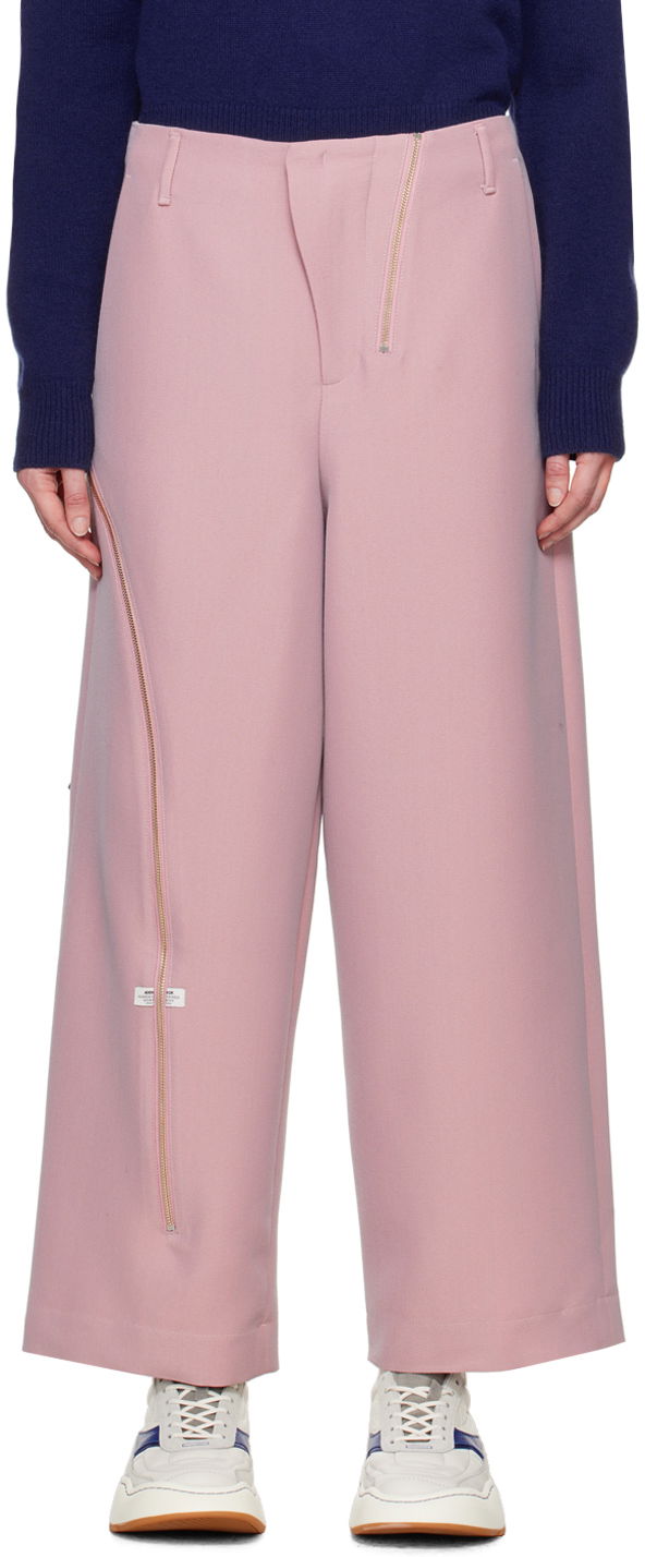 Hlače ADER ERROR Wide Leg Zip Detail Trousers Ružičasta | BN01SSBT0110PK