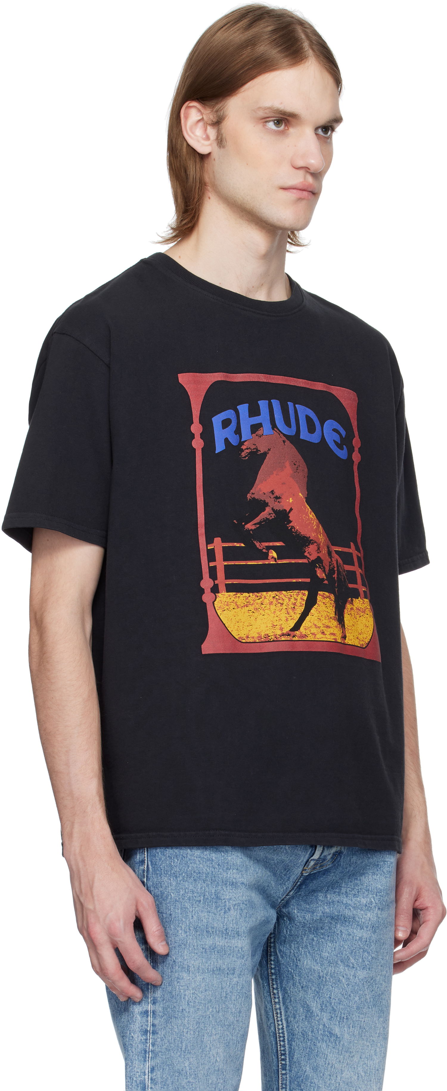 Majica kratkih rukava Rhude Rhude Cadre Horse Graphic Tee Crna | RHSS25TT05012, 1