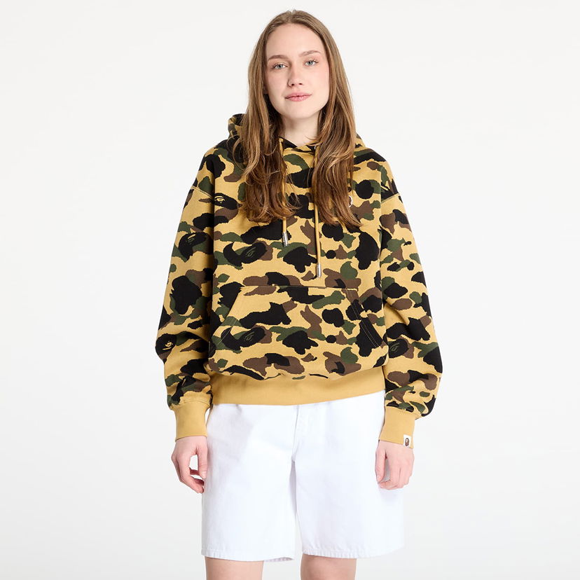 Dukserice BAPE A BATHING APE 1st Camo Jacquard One Point Relaxed Fit Pullover Hoodie Žuta | 001PPL301302MYEL
