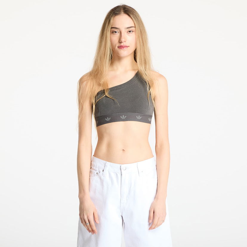 Grudnjak adidas Originals Ribbed One Shoulder Top Siva | JC7558