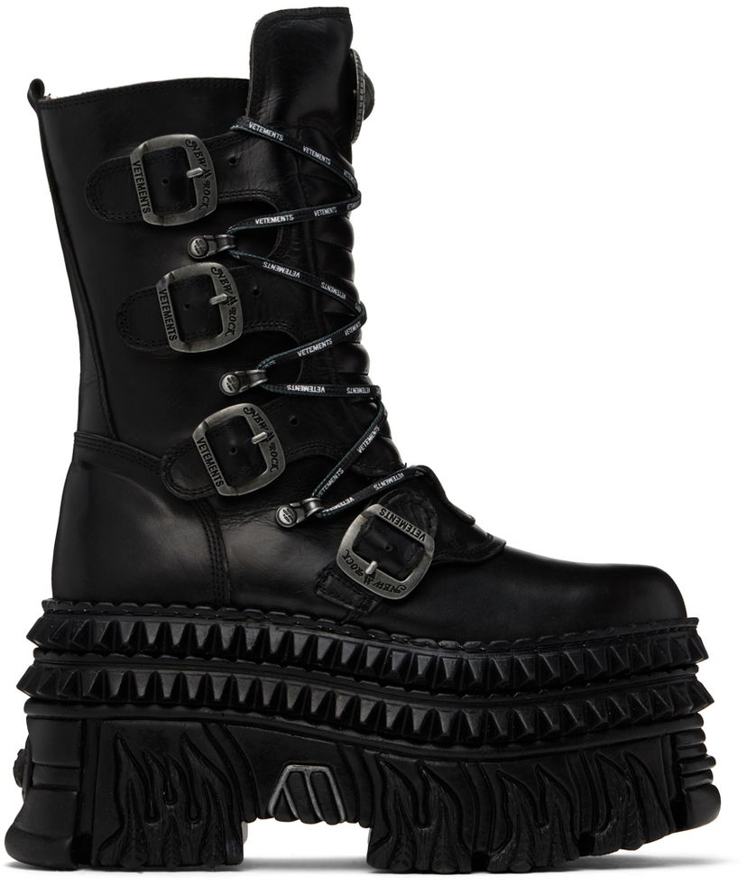 Tenisice i cipele VETEMENTS VETEMENTS New Rock Edition Platform Lace Up Boots Crna | UA65BO110B