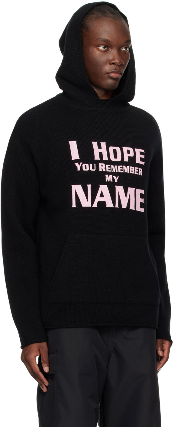 Dukserice We11done We11done 'I Hope You Remember My Name' Graphic Print Hoodie Crna | WD-KT2-24-616-U-BK, 1
