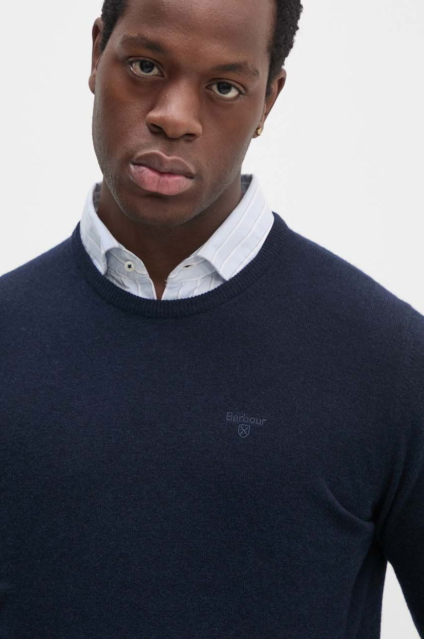 Džemper Barbour Wool Crewneck Sweater Tamnoplava | MKN0345