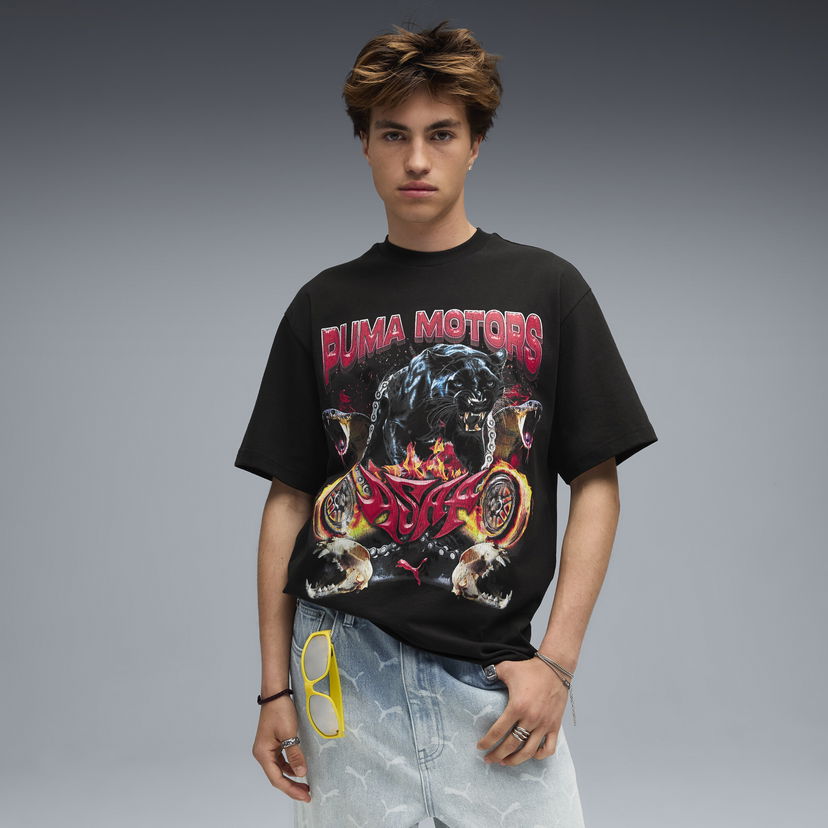Majica kratkih rukava Puma Graphic T-Shirt A$AP ROCKY x Motors Crna | 636188_01