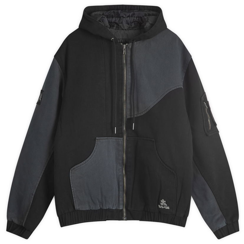 Bomber jakna Dime Denim Panel Hooded Bomber Jacket Crna | DIMEFA244CHA