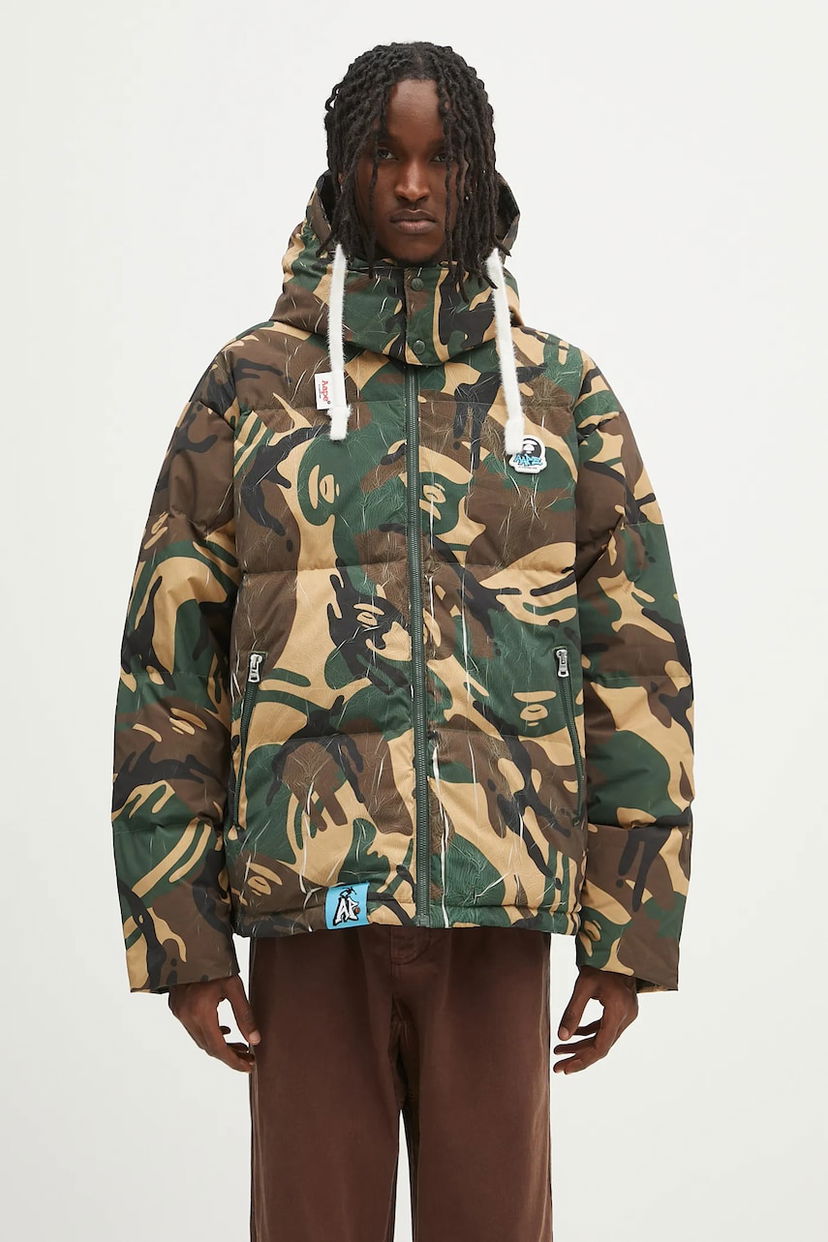 Pernata jakna AAPE by A Bathing Ape AAPE Main Down Jacket Zelena | AAPDNM7665XAN