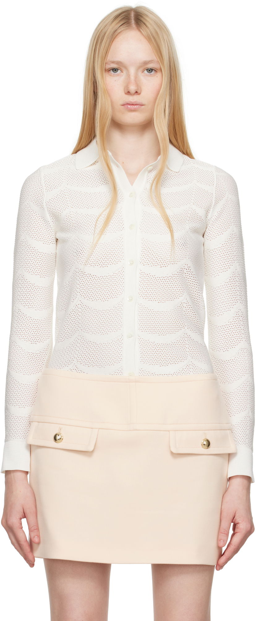 Džemper Tom Ford TOM FORD Knitted Polo Shirt Bijela | CAK373-YAX844
