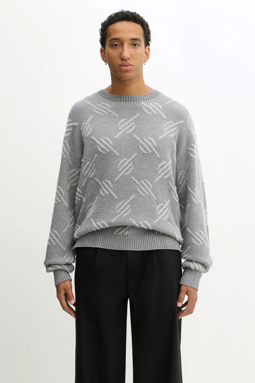 Džemper DAILY PAPER Sweater Tevin Monogram Knit Siva | 2521120