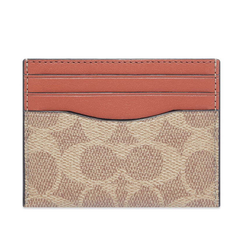 Novčanik Coach Signature Canvas And Leather Card Holder Smeđa | 936-NU3