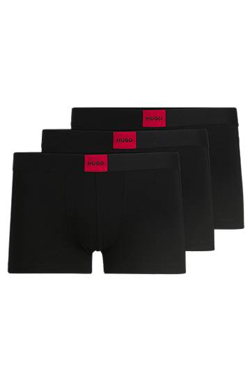 Bokserice BOSS HUGO Trunks Three-Pack with Logo Waistbands Crna | 50532797