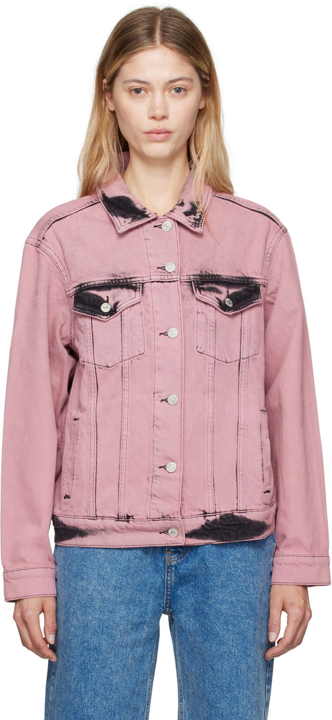Jakna Moschino Faded Denim Jacket Ružičasta | 242K1A0502