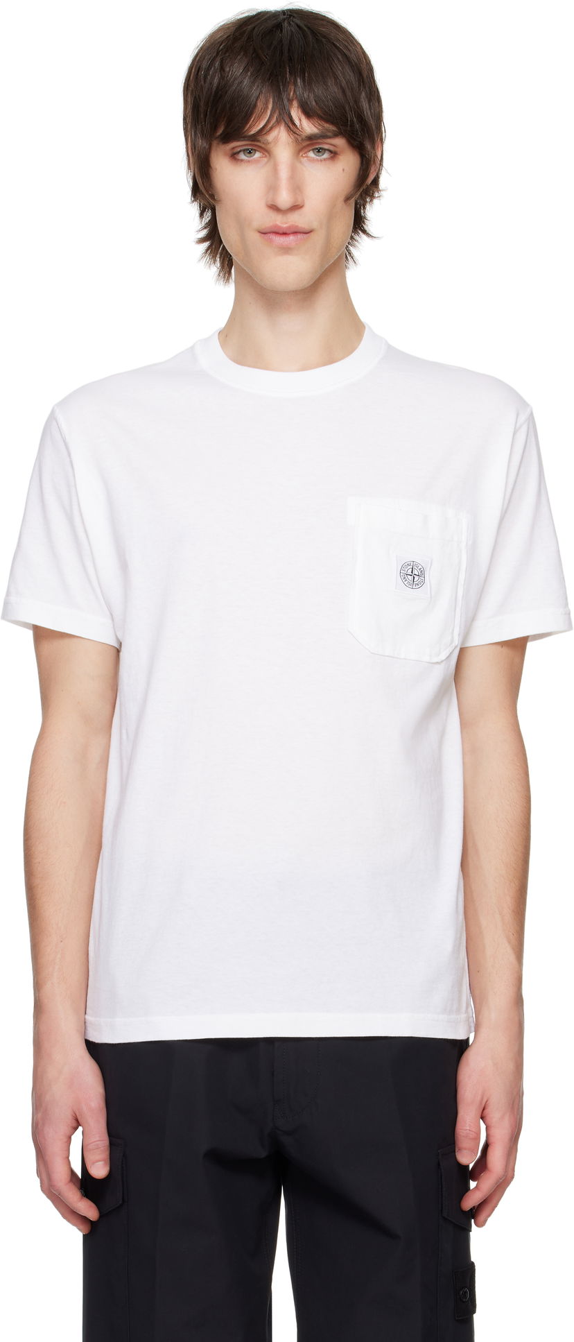 Majica kratkih rukava Stone Island Stone Island Organic Cotton Jersey Fissato T-Shirt Bijela | K1S15 2100219 S0057
