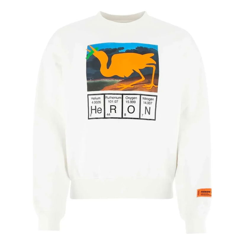 Dukserice HERON PRESTON Heron Preston Periodic Table Print Sweatshirt Bijela | HMBA016S21JER0010120