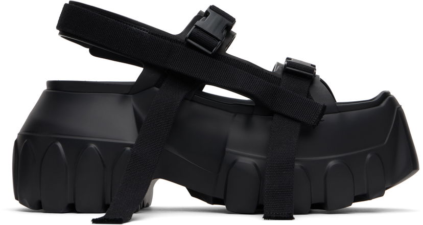 Njega cipela Rick Owens Rick Owens Hollywood Mega Tractor Heeled Sandals Crna | RP01E7866 LOO