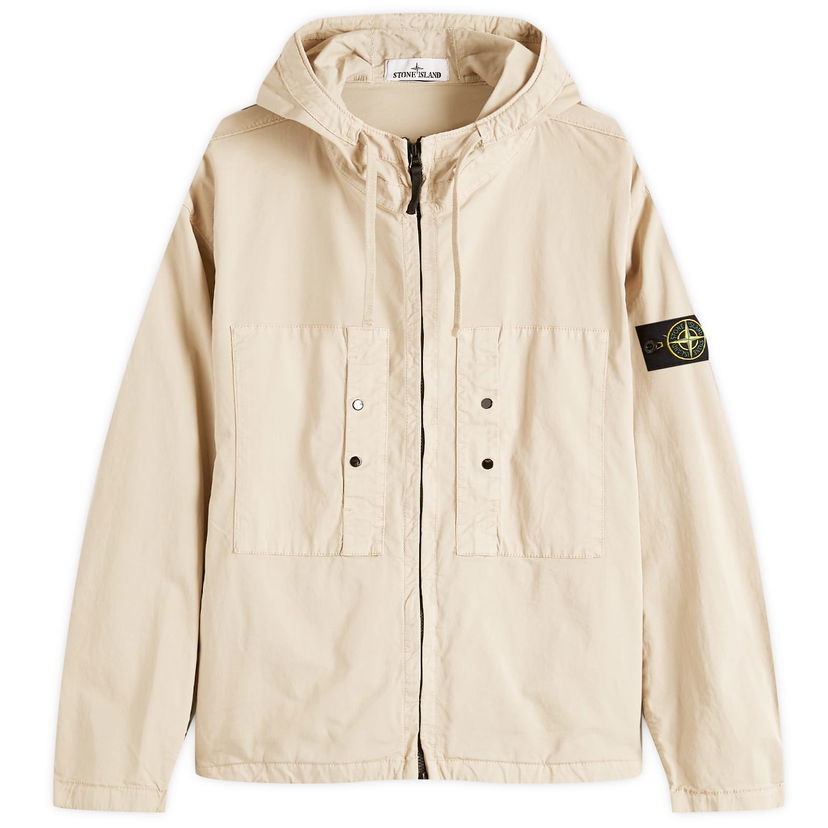Dukserice Stone Island Stone Island Supima Cotton Twill Stretch-TC Hooded Jacket Bež | K1S154100091-V009A