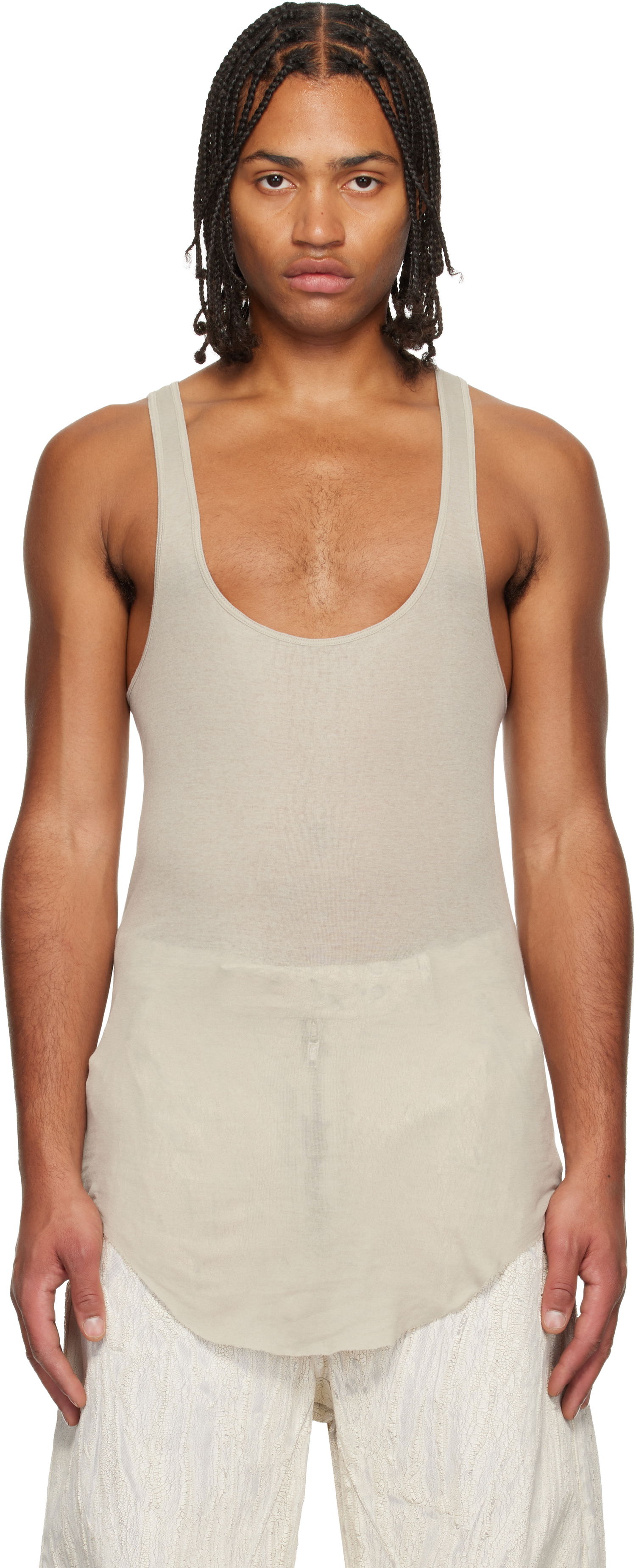 Majica bez rukava Rick Owens Concordians Pony Tank Top Bež | RR02E1104 MR, 0