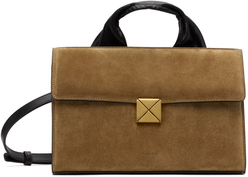 Ručna torbica Nanushka Nanushka Sandi Lock Suede Bag Smeđa | NW25CRBG09477