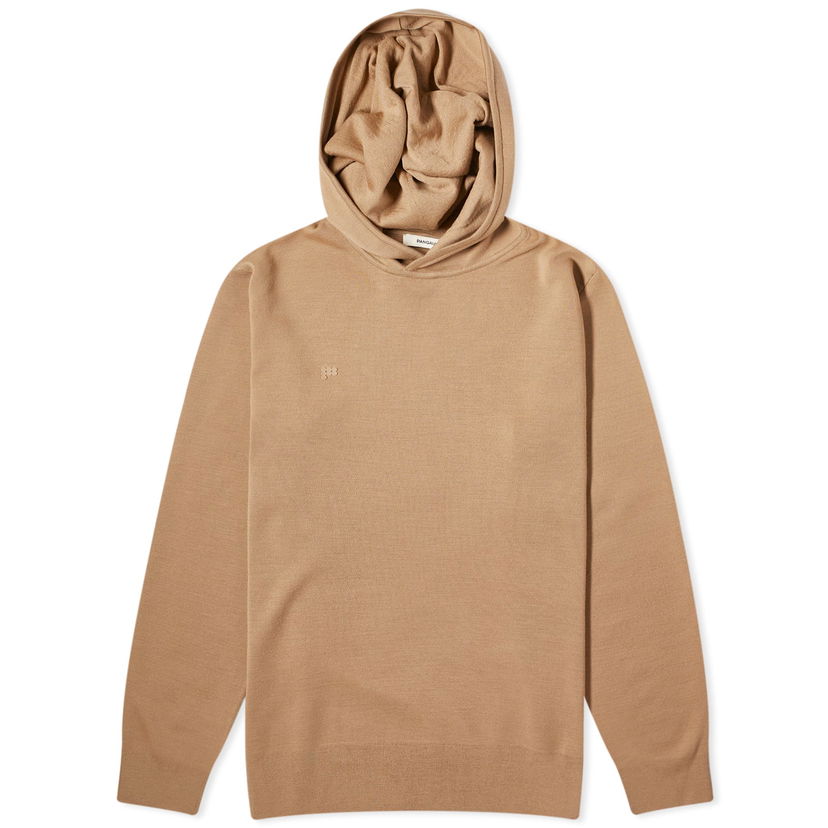 Dukserice PANGAIA Pangaia Regenerative Merino Knit Slim Fit Hoodie Smeđa | 100012731348