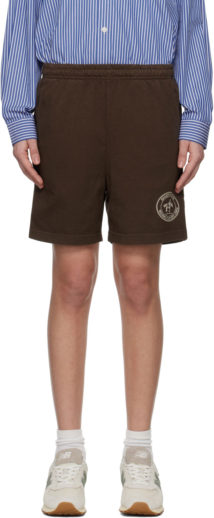 Kratke hlače Sporty & Rich Sporty & Rich 'Riding Club' Gym Shorts Smeđa | SH039612244BR03