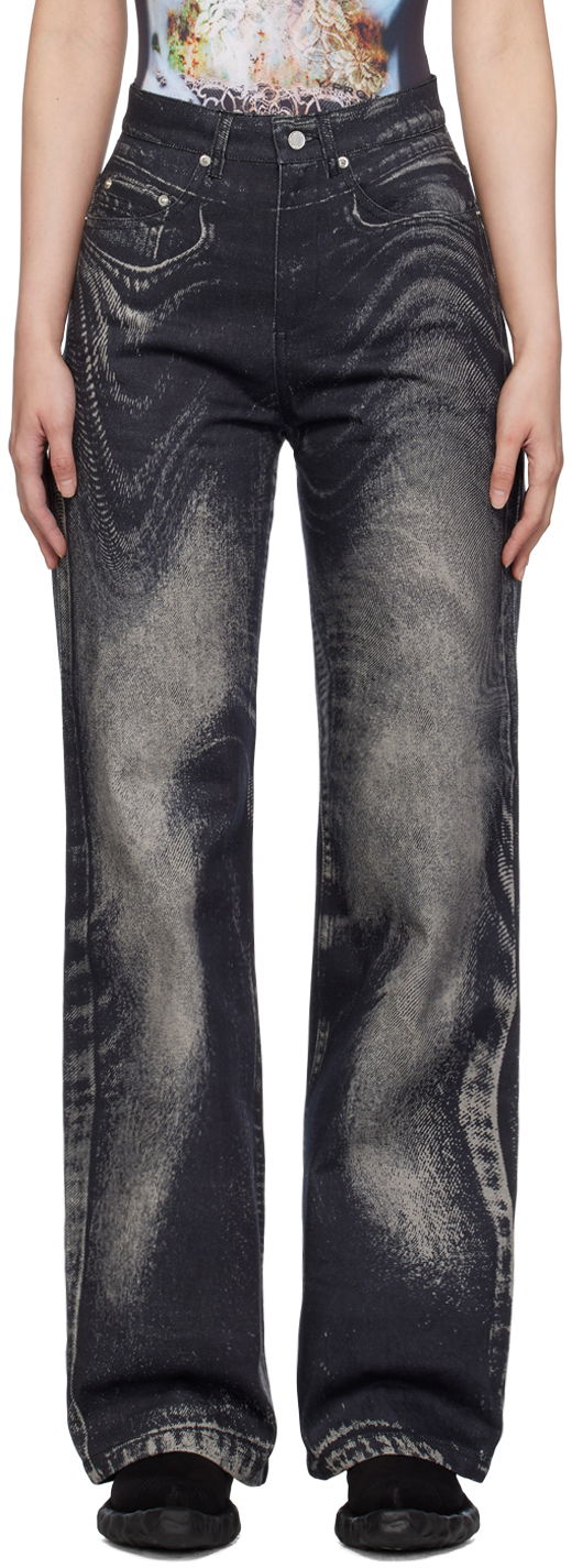 Jeans Camper Camperlab Printed Jeans Crna | AU00006-003