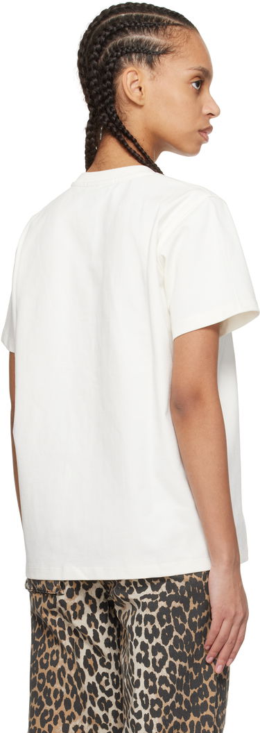 Majica kratkih rukava GANNI GANNI Heavy Cotton Bow Relaxed T-Shirt Bijela | T4110, 2