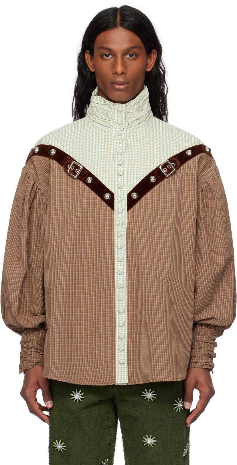 Košulja Chopova Lowena Chopova Lowena Atwixt Gingham Buckle Shirt Smeđa | 2283