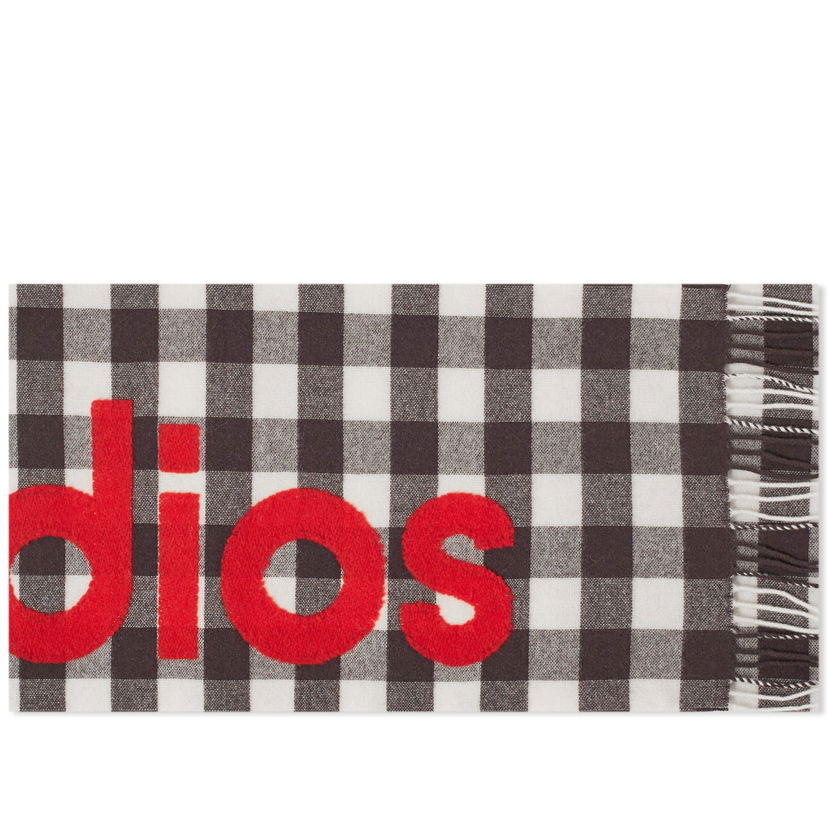 Šal Acne Studios Veda Logo Check Scarf Siva | CA0262-DJ3