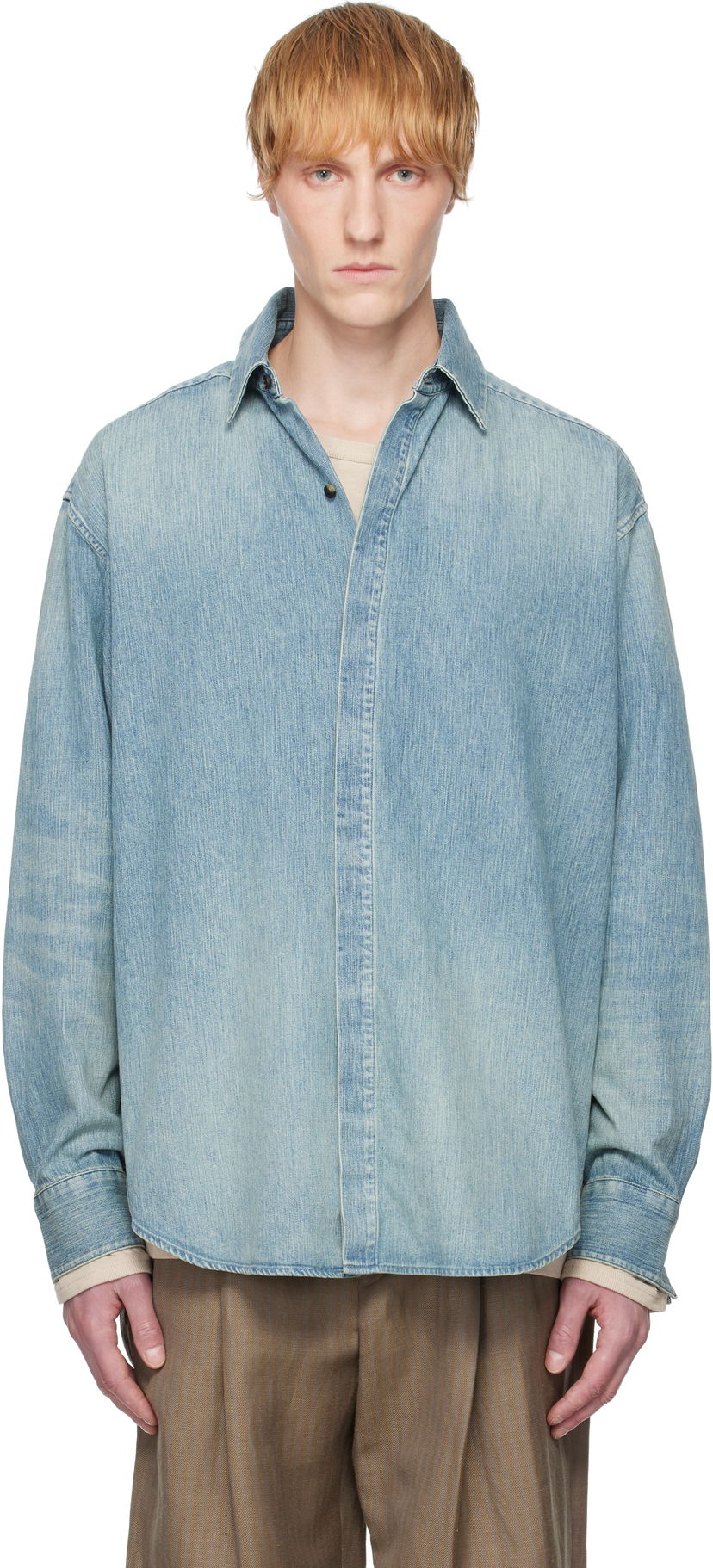 Košulja Fear of God Fear of God Denim Button Up Shirt Plava | FGE250-5011DNM