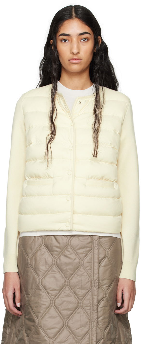 Džemper Moncler White Paneled Down Cardigan Bijela | J20939B00006M1131