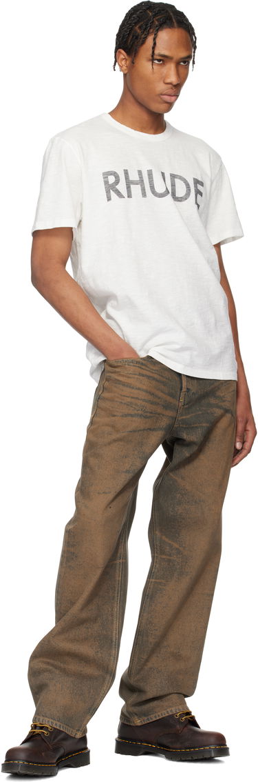 Majica kratkih rukava Rhude Rhude Logo Slub T-Shirt Bijela | RHPS25TT24012, 3