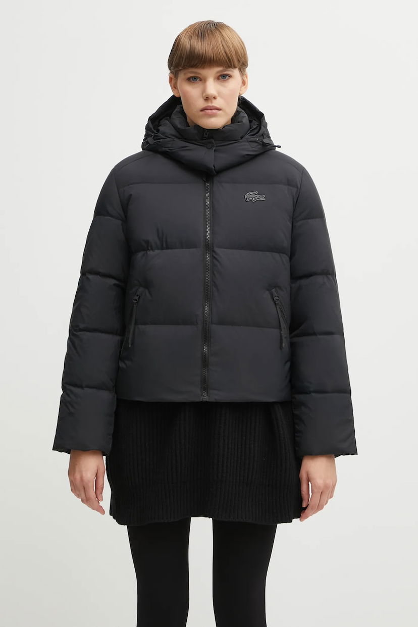 Pernata jakna Lacoste Hooded Puffer Jacket Crna | BF3262