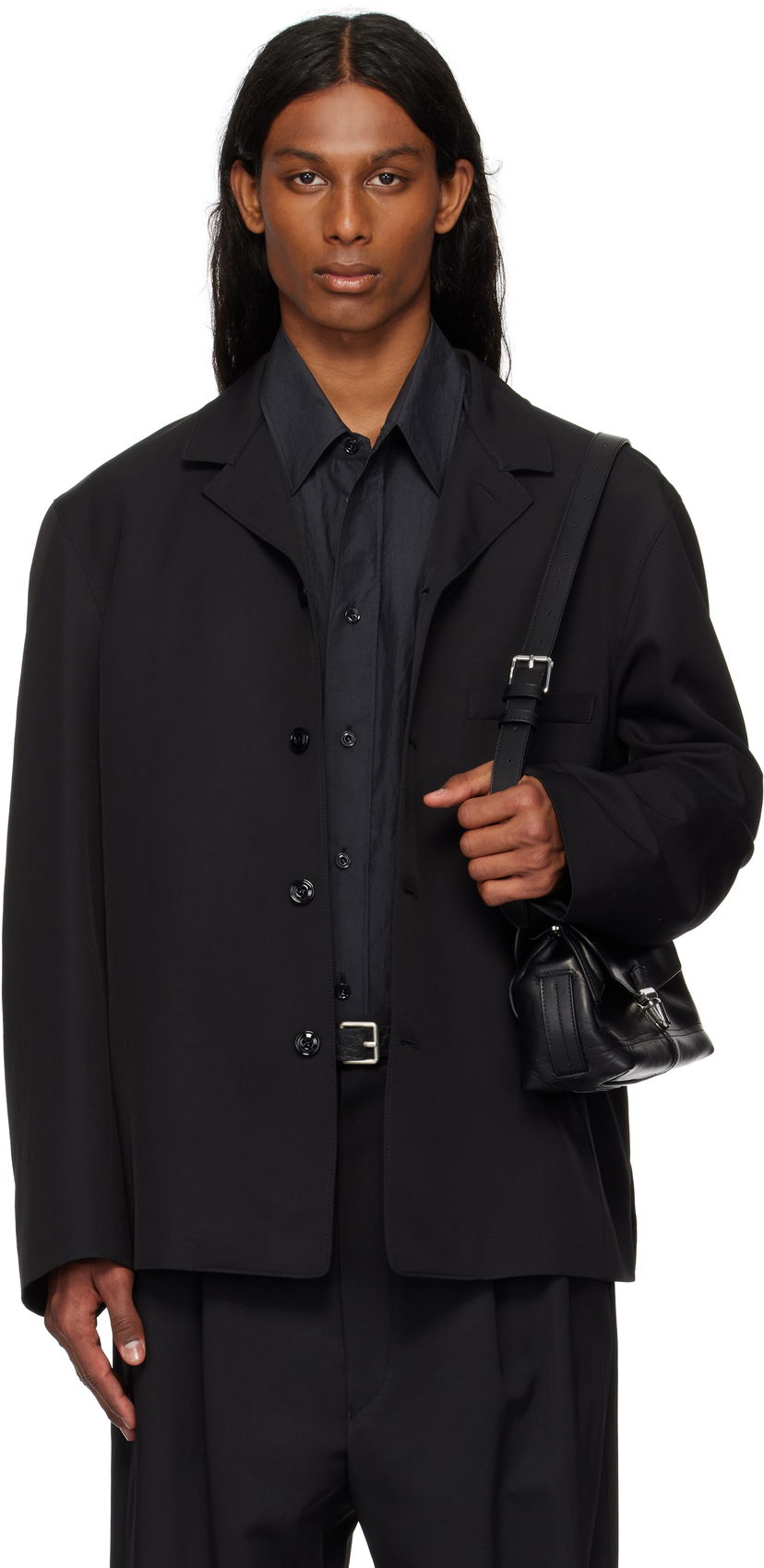 Jakna LEMAIRE Lemaire Tailored Shirt Jacket Crna | JA1064 LF1362