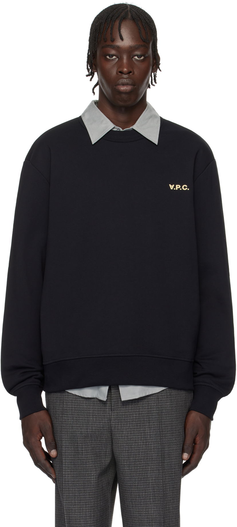 Dukserice A.P.C. Boxy Sweatshirt with Logo Crna | COHGO-H27916
