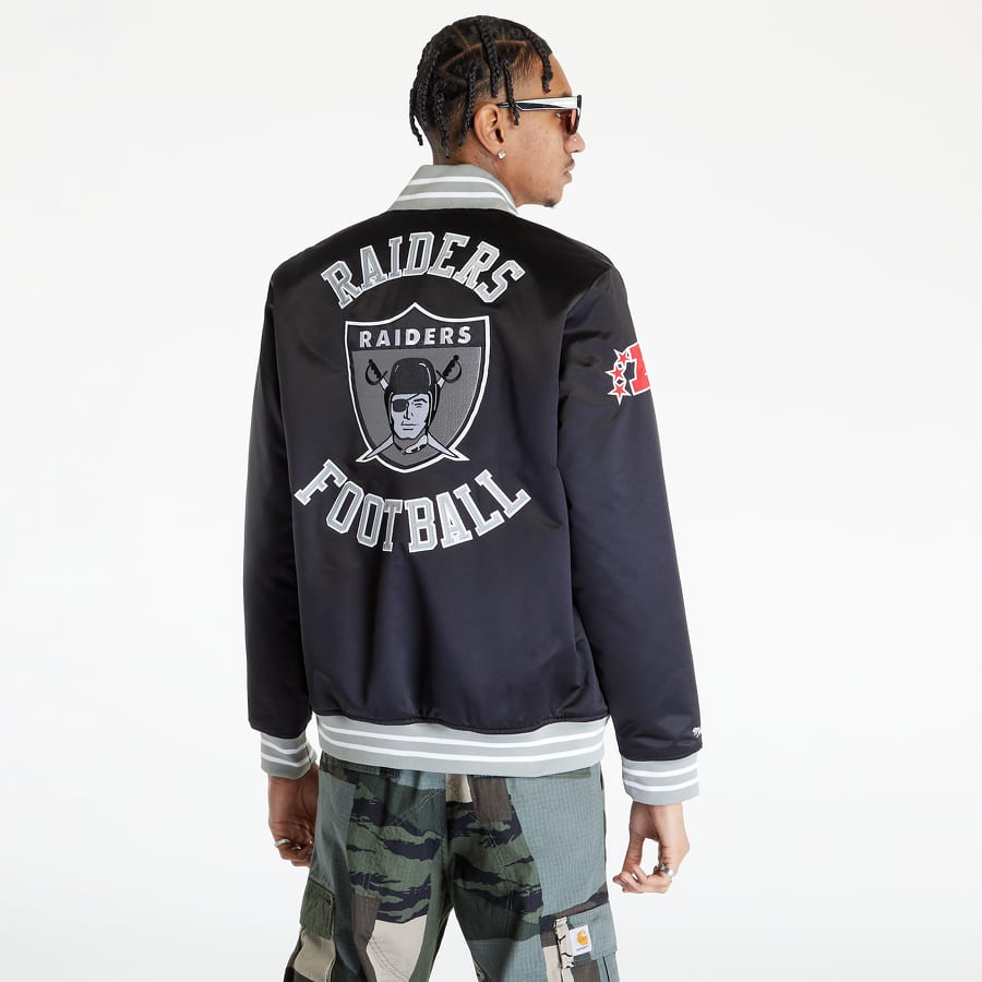 Bomber jakna Mitchell & Ness Heavyweight Satin Jacket Crna | OJBF3413-ORAYYPPPBLCK, 1
