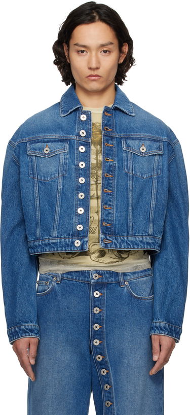 Jakna Jean Paul Gaultier Jean Paul Gaultier 'The Buttoned' Cropped Denim Jacket Plava | 25/34-U-VE092-D013-57, 0