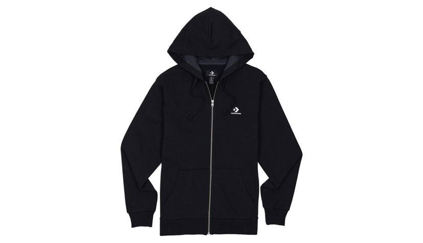 Dukserice Converse Embroidered Full-Zip Hoodie Crna | 10020341-A01