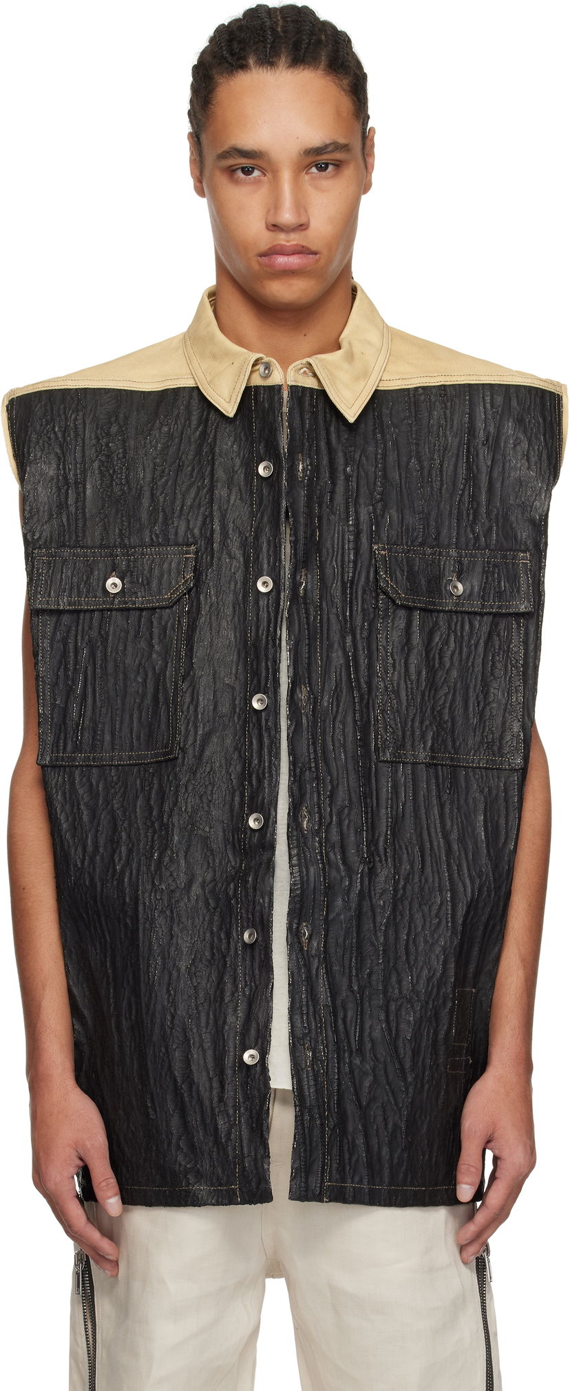 Prsluk Rick Owens Rick Owens DRKSHDW Hollywood Tommy Jumbo Denim Vest Crna | DU01E3764 DCFCR