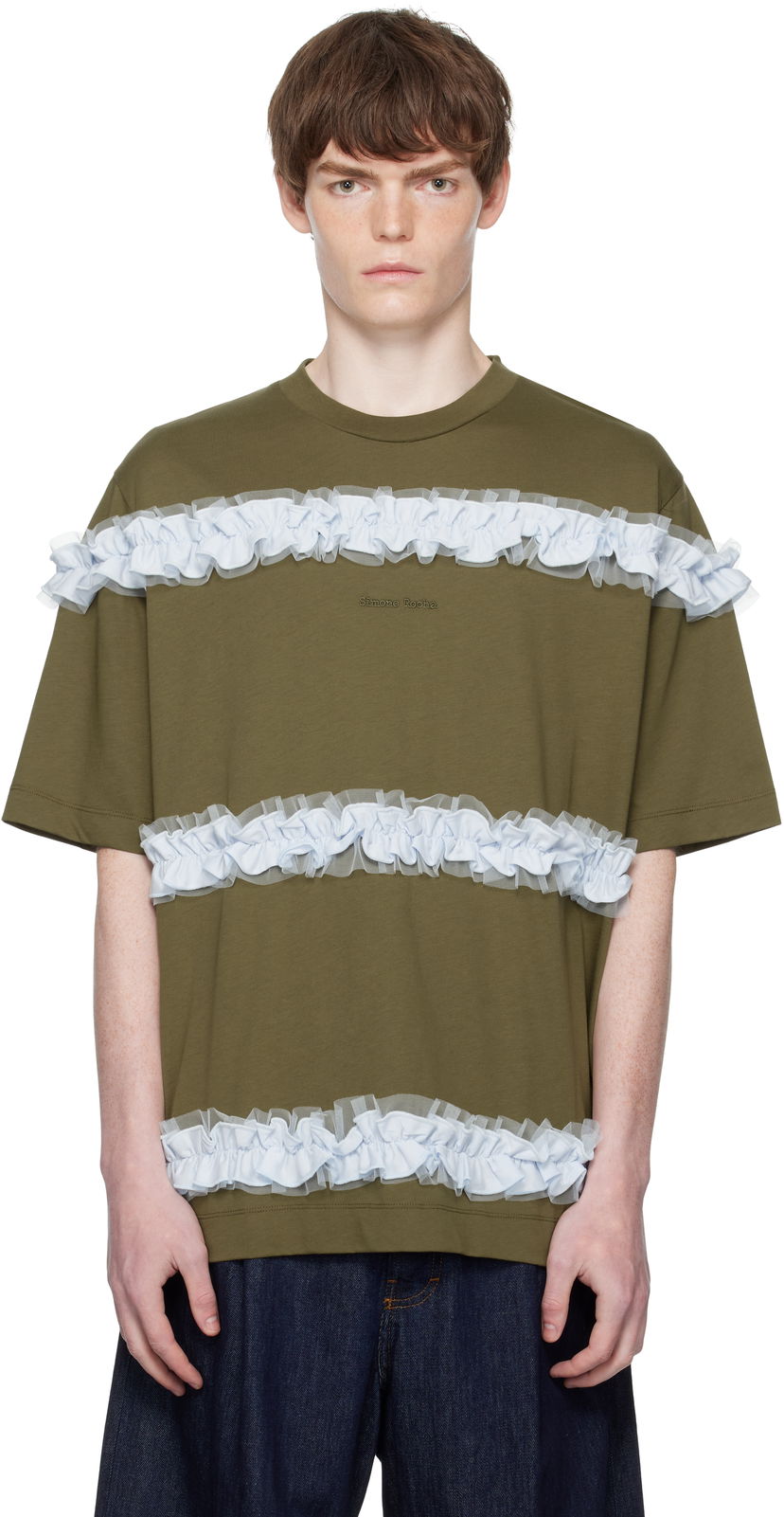 Majica kratkih rukava Simone Rocha Simone Rocha Ruffle Frill T-Shirt Zelena | 5362 0553