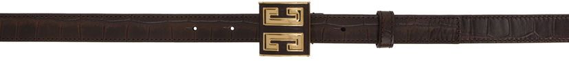 Pojasevi Givenchy Givenchy 4G Buckle Croc-Embossed Leather Belt Smeđa | BB407YB20U220