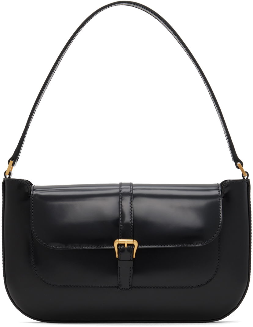 Torba za rame BY FAR Miranda Black Leather Shoulder Bag Crna | 19PFMDASBLWMED