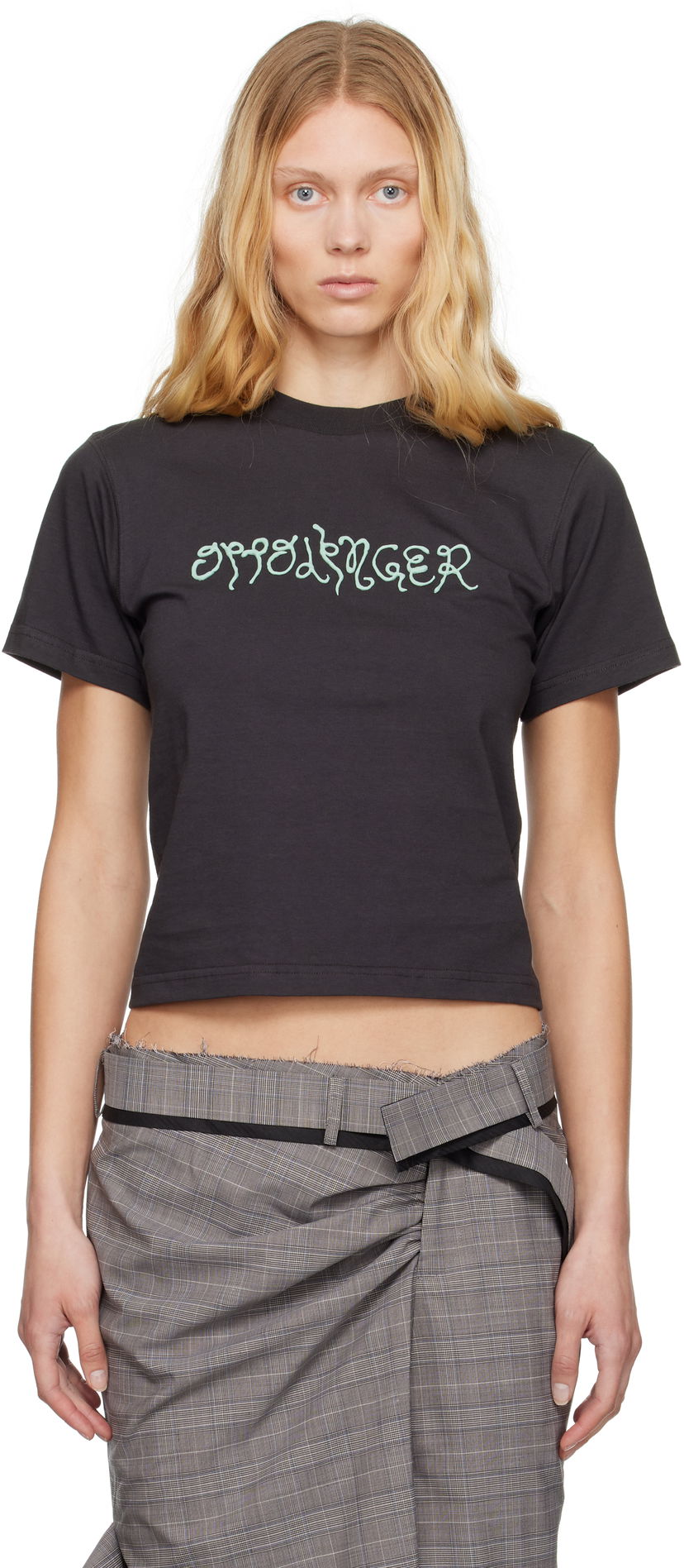 Majica kratkih rukava Ottolinger Ottolinger Fitted Puff Paint T-Shirt Crna | 115-101915-01