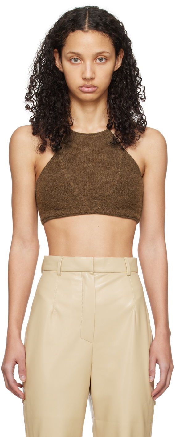 Majica bez rukava Nanushka Sarda Camisole Top Bež | NW24RSTP03078