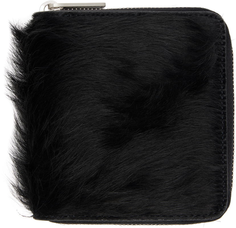 Novčanik Rick Owens Concordians Furry Zipped Wallet Crna | RR02E1416 LHL